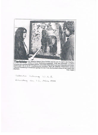 Gemäldeausstellung im Forum Niederberg. Presseartikel in der W.A.Z.