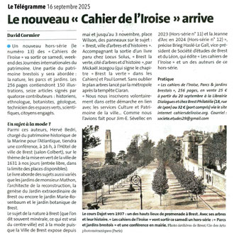 Le Télégramme, 16 septembre 2025