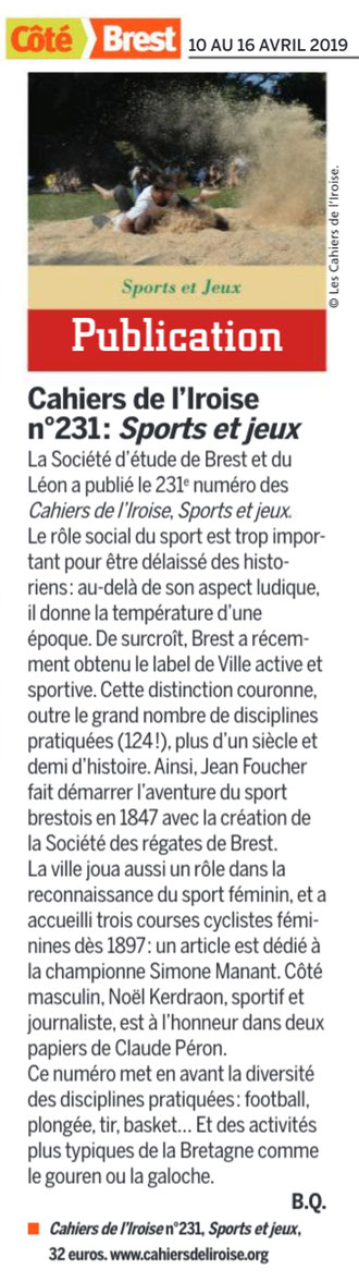 Côté Brest n° 314, du 10 au 16 avril 2019