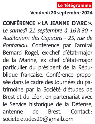 Le Télégramme, 20 septembre 2024