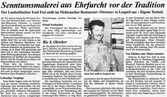 Thurgauer Zeitung, 1995, "Senntumsmalerei aus Ehrfurcht vor der Tradition"