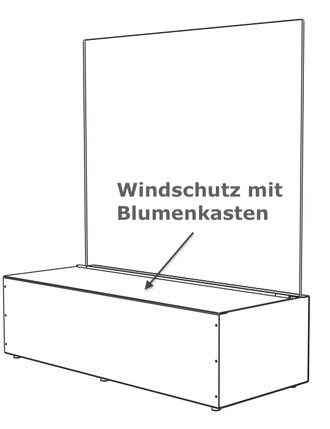 Modularer-Windschutz Sitzbank & Blumenkasten - Windschutz fr die  Gastronomie