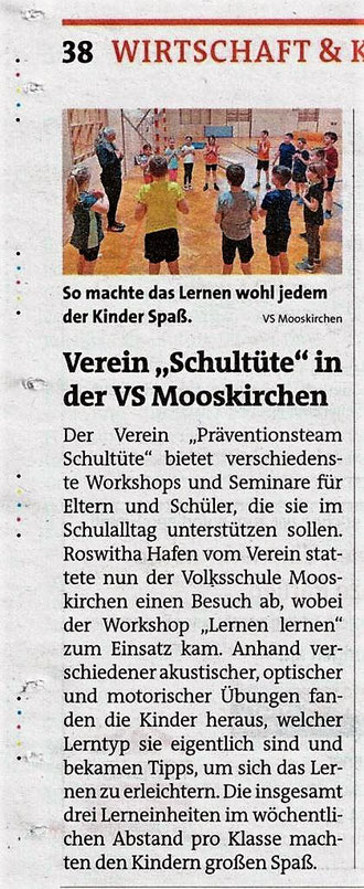 23.03.2023: Die Woche, Bericht über die Workshops vom Verien Schultüte an der Volksschule Mooskirchen