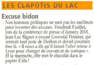 14 Juillet 2011 - L'Essor Savoyard - Clapotis du Lac - Annecy 2018 : Excuse Bidon