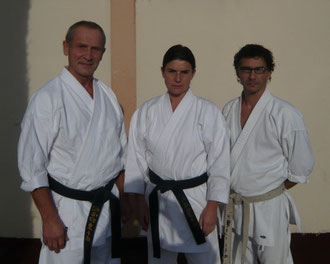 Françoise entourée de Rodolphe Giannotti et Jean-Michel GUEDJALI en 2010