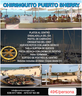 almuerzo para grupos de despedidas en puerto sherry