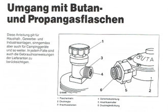 Umgang mit Butan- und Propangasflaschen