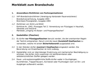 Merkblatt zum Brandschutz