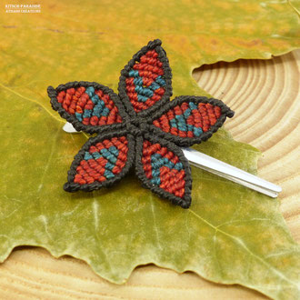 kp kitsch-paradise artisans créateurs macramé barrette papillon