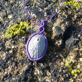 médaillon linogravure collection macramé bijoux pendentif bois nature