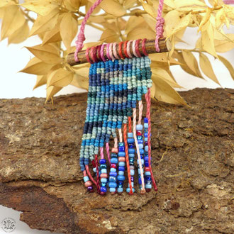 collier anar zebrita stone pierre micromacrame macrame