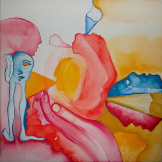 nel mio cielo 2012 aquarelle paints on canvas 30x30cm