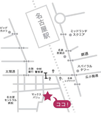 名古屋駅からの地図