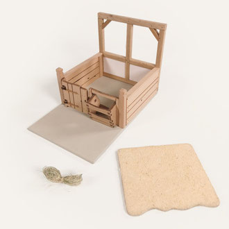 Pferdebox aus Holz – handgefertigt – passend für Schleich® Pferde