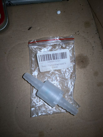 Dem harten Ensatzz im WOMO nicht gewachsen... der Rückflussstopper