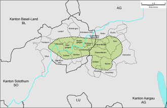 Karte Standort Jura Südfuss (für vergrösserte Darstellung bitte anklicken).