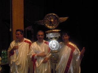 Tre senatori (da sinistra: Avvocati Raffaele Palermo, Salvatore Timpanaro e Ones Benintende)