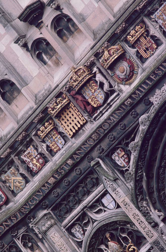 Exterior detail, Canterbury Cathedral, UK.