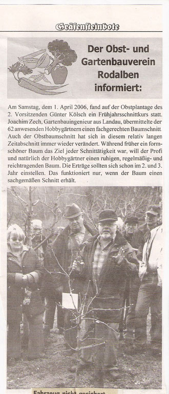 Bericht aus dem Gräfensteinboten (April 2006)