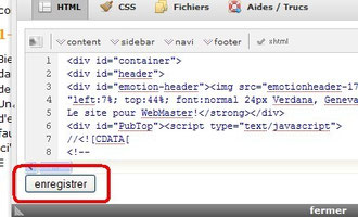 Bouton pour enregistrer les changements