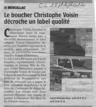 Photo Charente Libre 18/12/2012