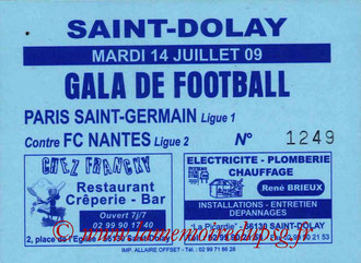 Ticket  Nantes-PSG  2008-09