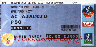 Ticket  Ajaccio-PSG  2004-05