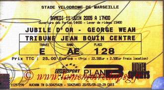 Ticket  Jubilé Geroge Weah  2004-05 (Billetel)