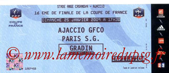 Ticket  PSG-Gazelec Ajaccio  2008-09