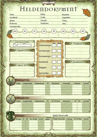 DSA 5: Charakterbogen Download - neue Heldendokumente ...