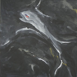 dark sea fish, Acryl auf Leinwand, 80 x 80 cm