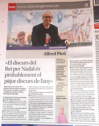 Contraportada del Diari de Girona dedicada a l'Alfred