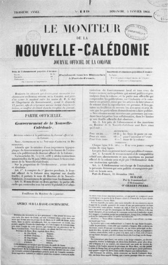 D04 - Le Moniteur de la Nouvelle-Calédonie, n° 119.