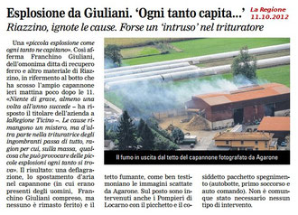 Articolo La Regione apparso l'11.10.2012