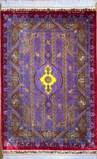 QUM SILKザロニム150x100 - ペルシャ絨毯 キリム ペルシャン QUM SILKザロニム150x100 - ペルシャ絨毯 キリム ペルシャン