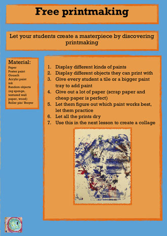 basic printmaking lesson easy art lesson KS1 KS2