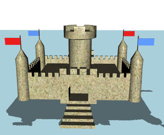 chateau de sable (fonctionne comme une maison de poupées)