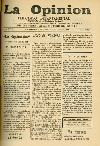 La Opinión, 6 de Junio de 1942, pp. 1.