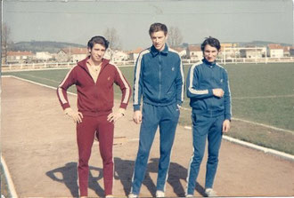 3 amis coureurs inséparables aux entraînements, René COLLIN ( hélas aujourd'hui disparu) , Marc BADET et Jean PAOLI