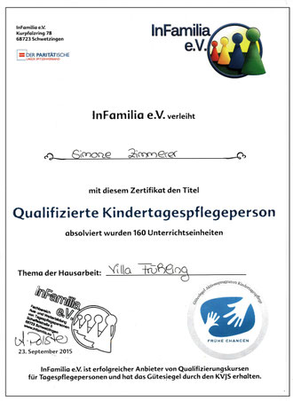 Fortbildungen & Zertifikate - Villa Frühling - Tagesmutter ...