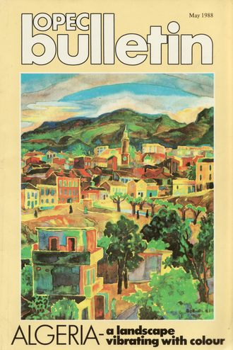 Das Gemälde „Stadtansicht von Guelma, Algerien“ von Bettina Heinen-Ayech wurde 1988 als Cover des OPEC Bulletin verwendet