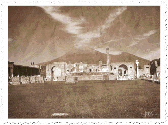Pompei - Scavi archeologici e Vesuvio sullo sfondo