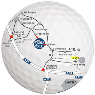 Anfahrt Golf in Wall