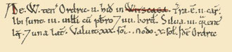 Wishaw's entry in the Domesday Book from Open Domesday. See Acknowledgements for a link to that website. Click to enlarge.