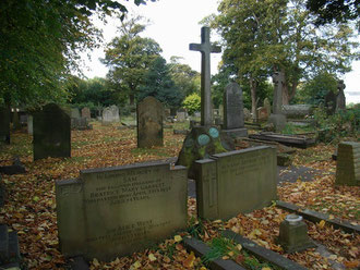 Castle Bromwich was a chapel of Aston and burials took place there until 1810 when permission was granted for a graveyard to be laid out in a field opposite the church. Castle Bromwich became a parish in 1827. The cross marks the Bateman family grave.