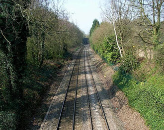 The site of Penns Station viewed from Penns Lane bridge