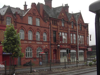 Aston Cross Library (left), Aston Cross Tavern (right)