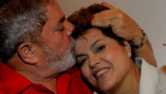 Brasiliens fhv. præsident Luiz Inácio Lula da Silva med landets nuværende præsident  Dilma Rousseff