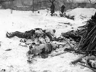 Dead German soldiers in Jebsheim (photo courtesy www.dogfacesoldier.org)