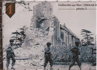 The Colleville-sur Mer church after it collapsed by Panzerfaust fire